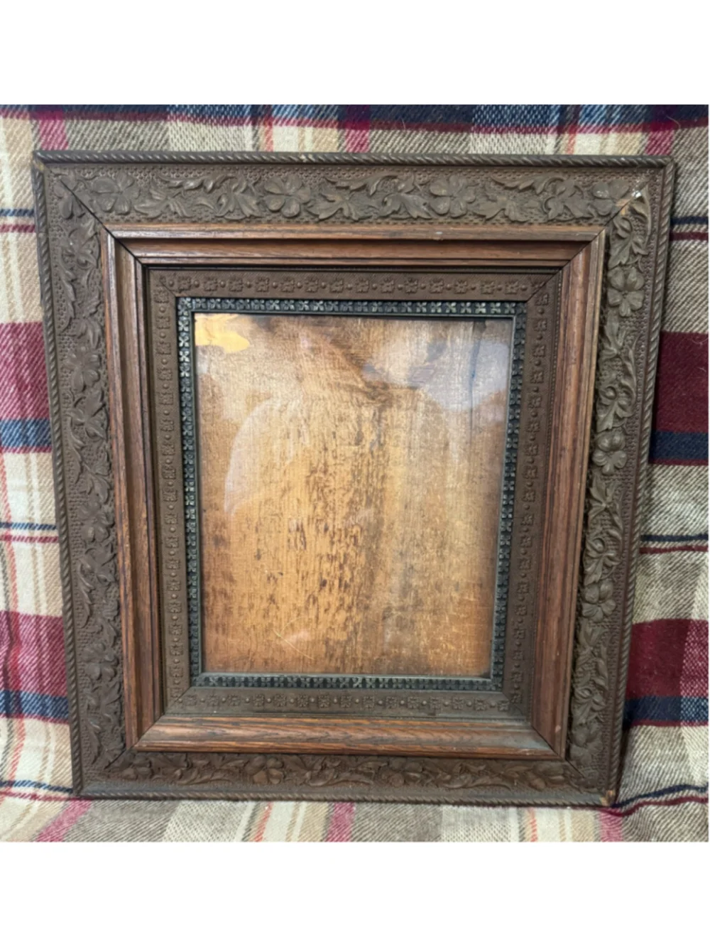 Antique Victorian Eastlake Picture Frame Ornate Floral Compo Wood 20x18